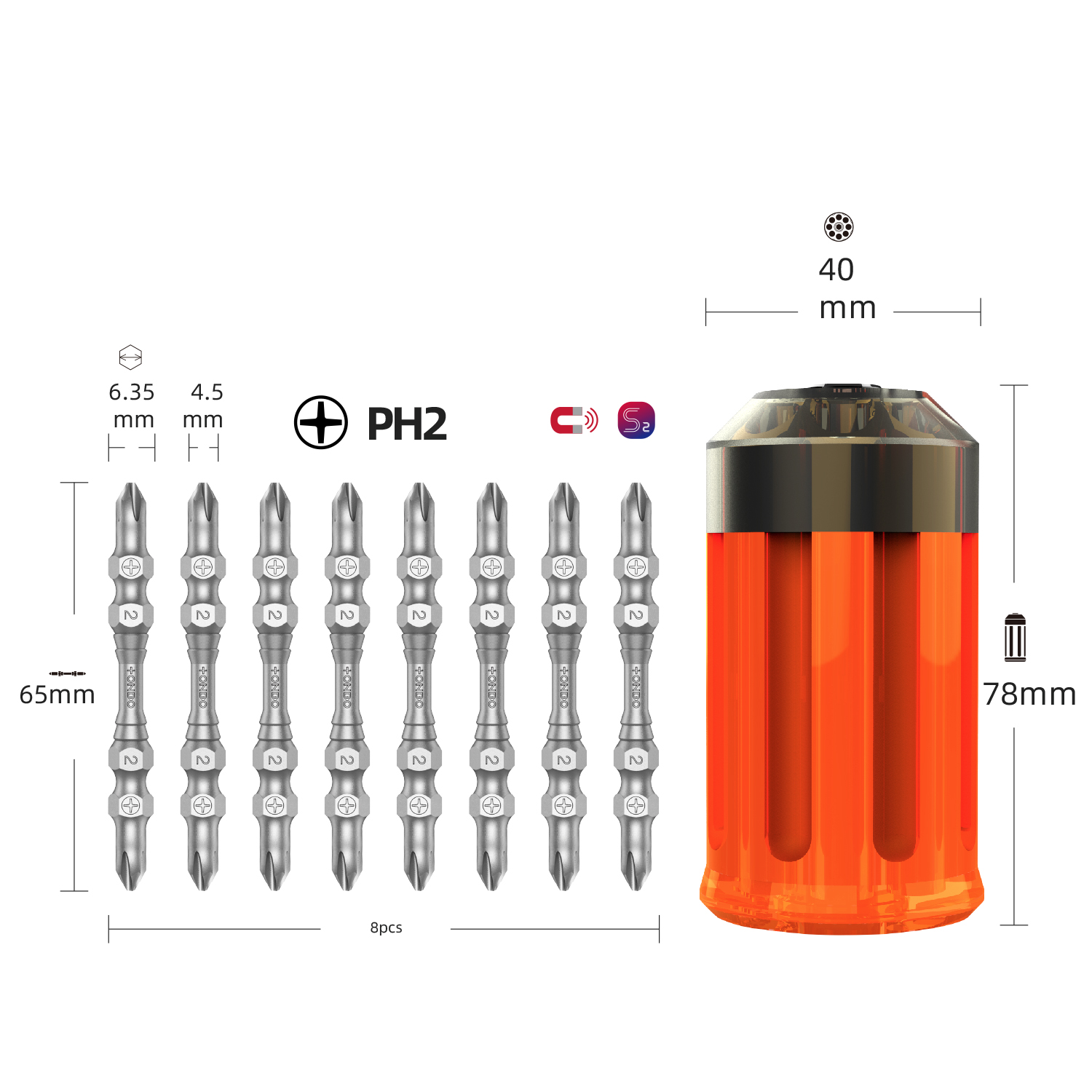 Double end screwdriver bits