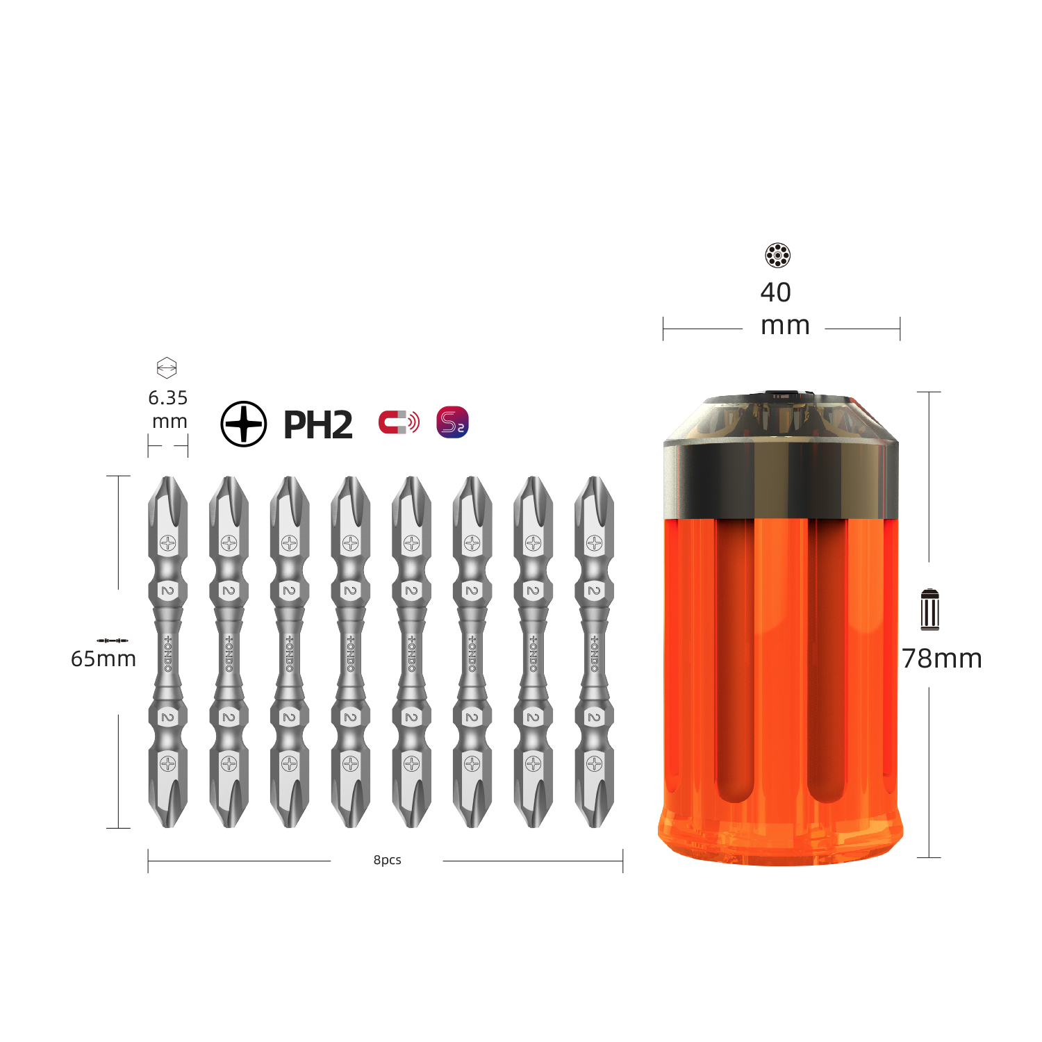 Double end screwdriver bits