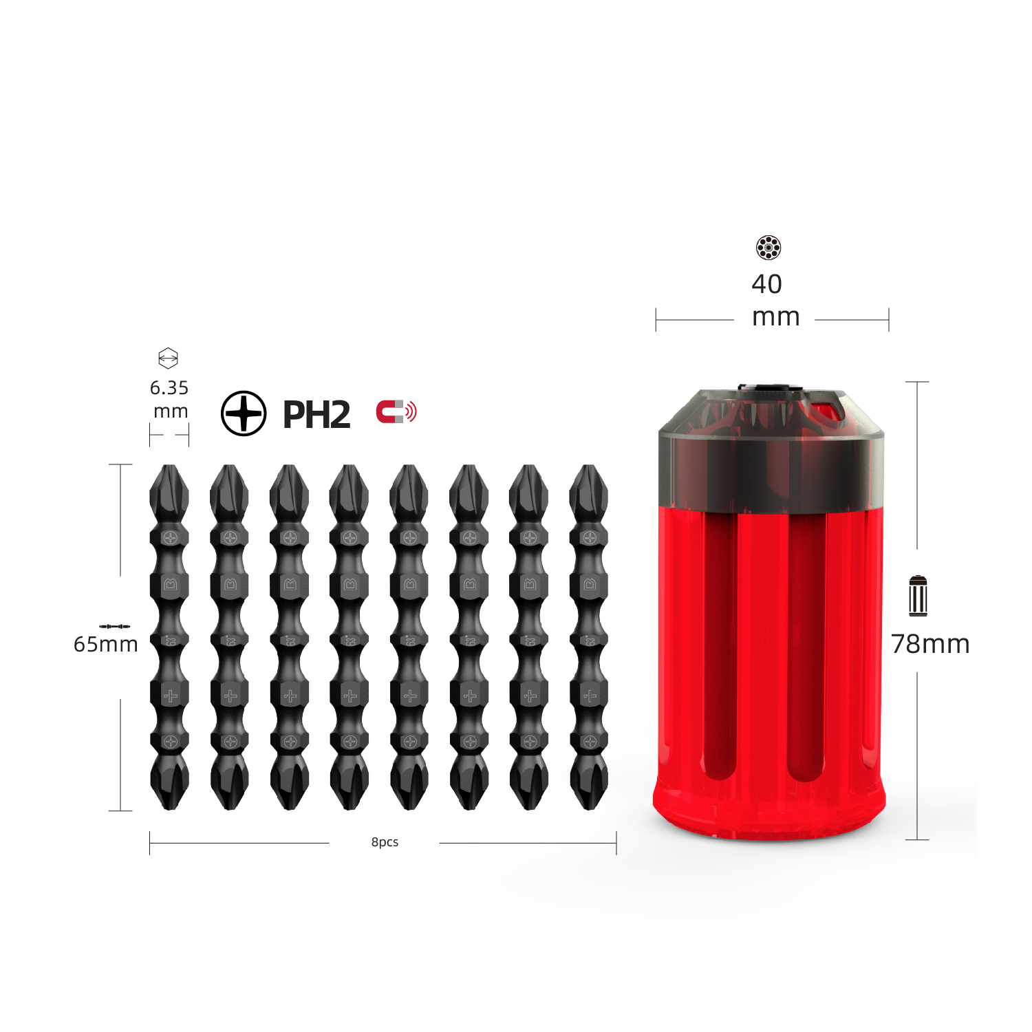 Double end screwdriver bits